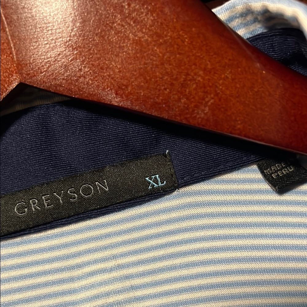 Like New Greyson Light Blue & White Performance Stretch Tennis Golf Polo Shirt! - Picture 5 of 11